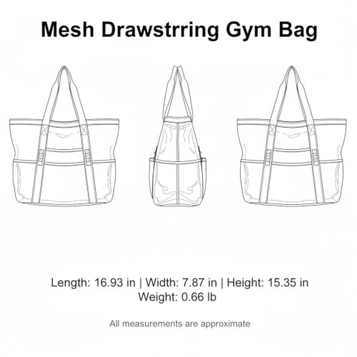 Mesh Drawstring Gym Bag, Breathable Nylon Storage for Wet Gear and Sports Equipment, 17 x 15 Inch (1 PC) - color: Red