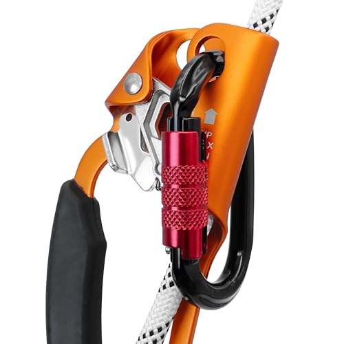 GM CLIMBING Micro Prusik Minding Pulley 25kN CE UIAA Certified 12mm Single Pulley Mobile Side Plates for Arborist Rigging Climbing Rescue - color: Pulley Kit | Red Pulley, Twist Lock