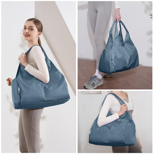 Forestfish Yoga Gym Bag For Women With Shoes Compartment & Wet Dry Storage Pockets Lightweight Duffel Bag, Navy - color: Navy