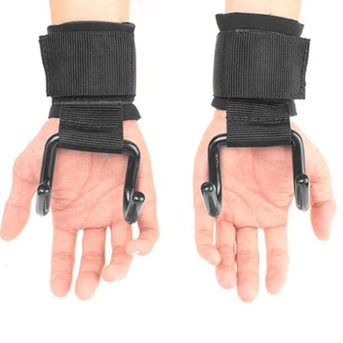 Keenso Lifting Hooks, 2PCS 330lbs Load Bearing Fitness Wrist Strap Hand Grip Support with Rubber Dipped Metal Hook for Deadlift Pull Up