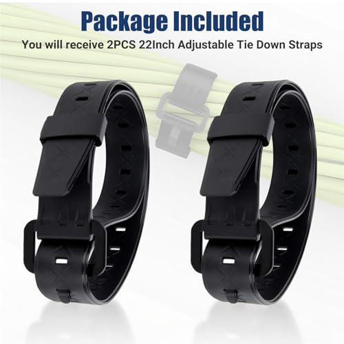 PSLER 2 Pack 22 Inch Industrial TPU Tie Down Straps with Aluminum Buckle | Elastic TPU material, reusable ladder strap for ski, luggage & equipment securing, 50LBS capacity, stable for outdoor use