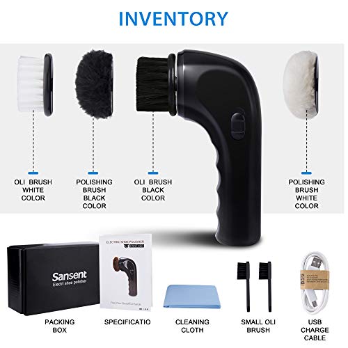 Electric Shoe Shine Kit, Electric Shoe Polisher Brush Shoe Shiner Dust Cleaner Portable Leather Care Kit for Shoes