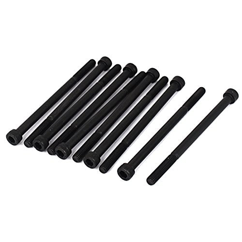 uxcell M6x95mm 12.9 Alloy Steel Hex Socket Screws Partially Threaded Bolt Black 10Pcs - size: M6x95mm