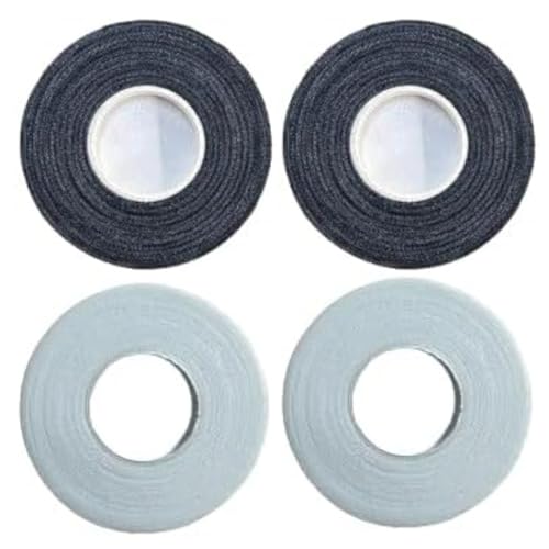 AJ Sports Jiu Jitsu Finger Tape 0.4-Inch x 33-Ft - Athletic Tape for Grappling & Protection - Residue-Free Athletic Sports Tape for BJJ, Wrestling, Climbing, Volleyball (2X Black + 2X White (4 Pack))