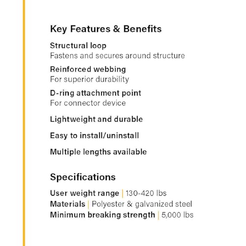 Guardian Fall Protection 10787 Premium 6-Foot Cross-Arm Straps with Large and Small D-Rings - size: 6 ft