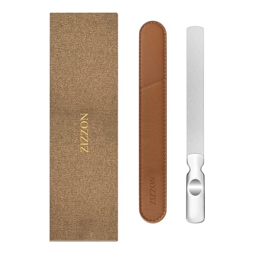 ZIZZON Professional Stainless Steel Nail Files Double Sided for Women and Men, Heavy Duty Reusable Manicure Filer for Natural Nails, Great for Home Salon or Travel Use