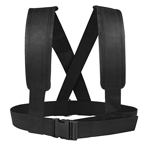 Shoulder Strap Weight Bearing Band for Fitness Training, Sled Pulls & – Nylon Webbing with Padded Strap & - Hooks