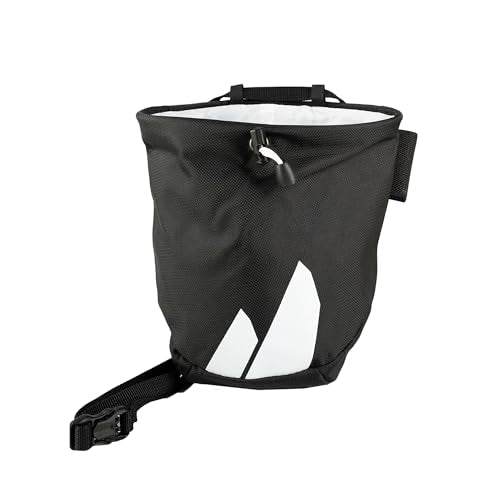 TRANGO Photon Eco Chalk Bag - Ultralight Climbing Chalk Bag, Sustainable Materials, Brush Holder, Adjustable Waist Belt, Rock Climbing & Bouldering - color: Black