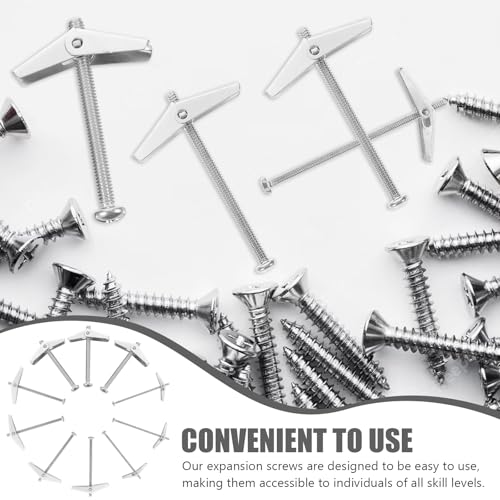 Lurrose 18pcs Hollow Door Anchors with Screws for Iron Sheet Cladding, Threaded Insert Nuts for Hollow Wall Drywall Fixing, Sturdy Hollow-wall Anchor Kit for Door and Wall Repairs