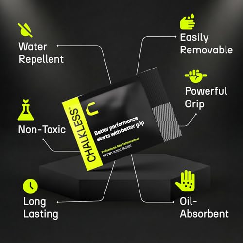 Chalkless Grip Enhancer - Premium Liquid Chalk Alternative & Less Mess Hand Chalk for Weightlifting, Powerlifting, Yoga, Gaming, Climbing, and More, Non-Toxic Long-Lasting & Reliable - style: 0.3 Gram (5 Pack)