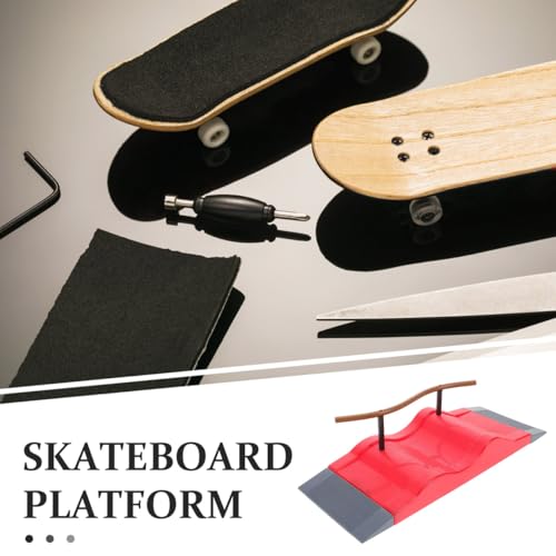 UPKOCH Mini Fingerboard Ramp with Rail Obstacle for Finger Skateboard Training Plastic Desk Skatepark Prop Fidget Toys for Kids