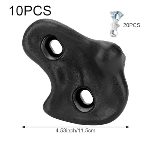 Climbing Hand Foot Holds Grip Kits 10pcs Climbing Holds Stones Plastic Large Climbing Rocks Outdoor Playground Set for Kids - color: Black