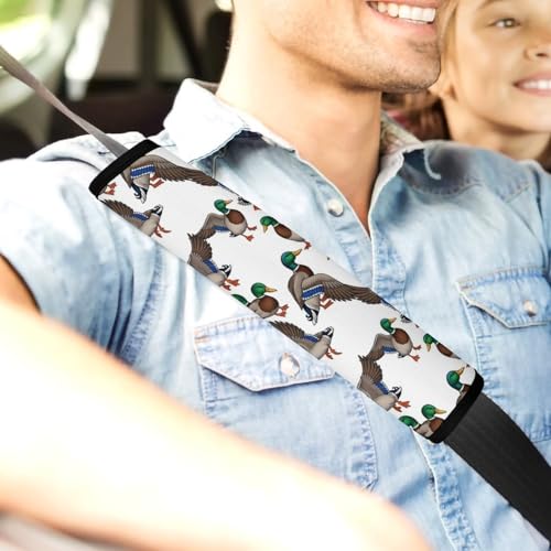 2PCS Universal Fit Car Seat Belt Pad for Kids, Most Cars, Mallard Duck White Seat Belt Cushion, Shock Absorption - color: Pattern 391