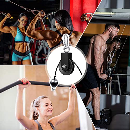 SERTT Gym Pulley System, Fitness Swivel Pulley Wheel with Hanging Strap Carabiner, Swivel Pulley Block for DIY Home LAT Pulldown and Lift Cable Machine - color: 2 PCS