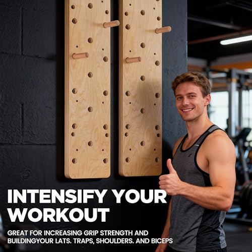 Extra-Thick Birch Climbing Peg Board for Wall Mounting, Heavy-Duty Wooden Climbing Board with Beech Grips & Rock Climbing Hold Inserts for Indoor Home Gym - color: Birch Plywood