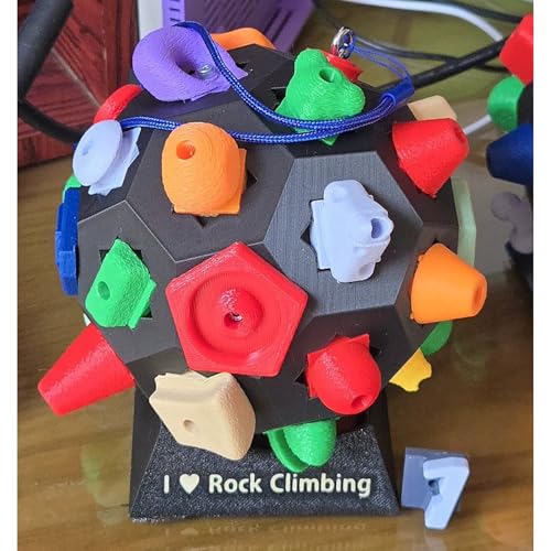 Handcrafted 3D Rock Climbing Ball with Base for Finger Strength and Flexibility Training, 32 Anti-Slip Textured Climbing Holds, Boulder Block Gifts for Rock Climbers Enthusiasts - color: Model B