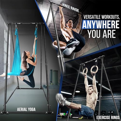 Yes4All Robust Freestanding Pull Up & Chin Up Bar, 126 Levels Adjustable & 770 lbs Capacity Foldable Pull Up Bar Station