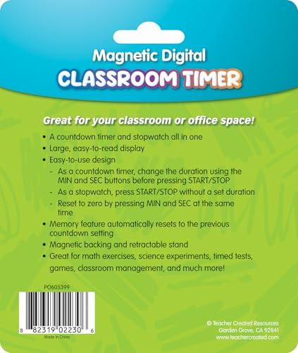 Teacher Created Resources Teal Magnetic Digital Classroom Timer (TCR21042) - color: Teal