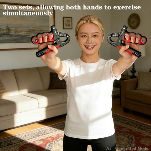 Hand Gripper Strengthener, 11-220LBs Adjustable Resistance Grip Strength Trainer with Counter, Forearm Exerciser for Injury Recovery and Muscle Building - color: Red-2PCS