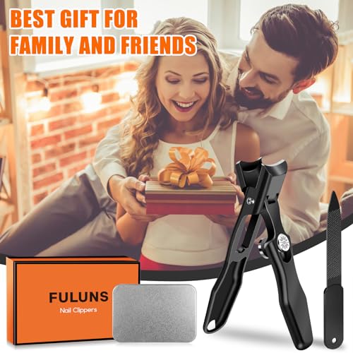 Nail Clippers for Men Thick Nails with Catcher, Heavy Duty Toenail Clippers for Seniors with Safety Lock & Wide Opening, Large Sharp Fingernail Clipper No Splash Nail Cutter Gifts for Men Women Adults - style: Black Nail Clippers with Catcher