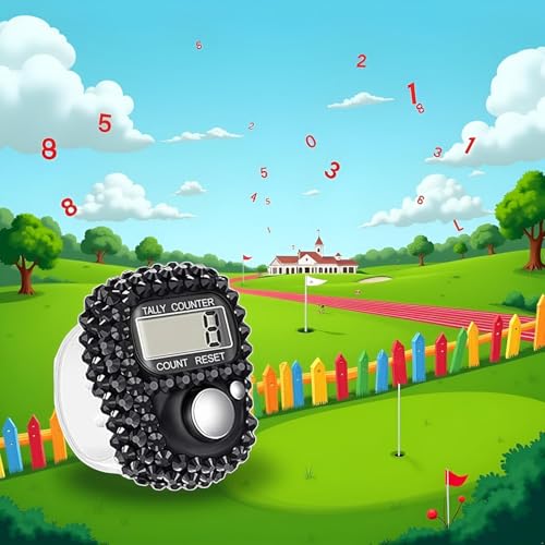 Electronic Tally Counter with Display, Resettable Portable Electronic Finger Counter for Golf, Track and Field, Lap Counting - color: Black