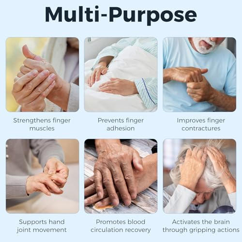 Palm Grips, Hand Contracture Cushions, Finger Grips, Finger Splitter, Palm Protector for Hand Contracture, Grip Strengthener Pad, Stress Relief, for Elderly Care, Washable, Blue, S, 1 Pcs - color: Blue-1 Pcs-s