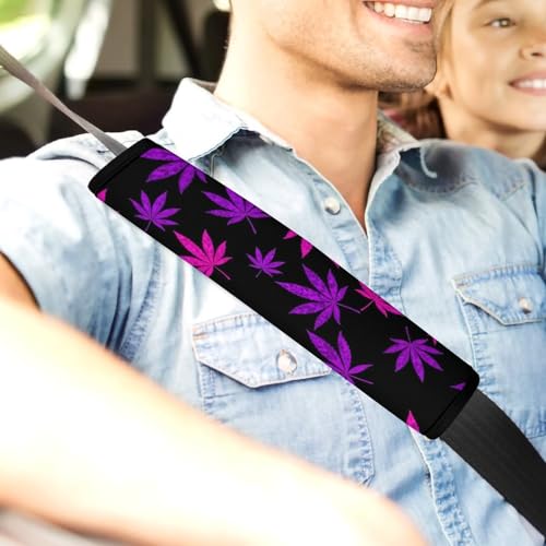 1 Pair Purple Weedleaf Car Seat Straps Shoulder Pads Soft Padded Harness Pads Strap for Adult Use, Stroller Pushchair High Chair, Comfortable Driving - color: Pattern 576