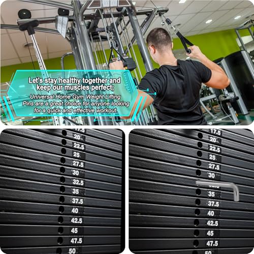 Gosknor 2pcs L Shaped Weight Stack Pins, Carbon Steel 3/8in Diameter 6in Loading Pin Tensile Weight Stack Extender Pin Weight Machine Selector Rod Perfect Fitness Equipment Accessories