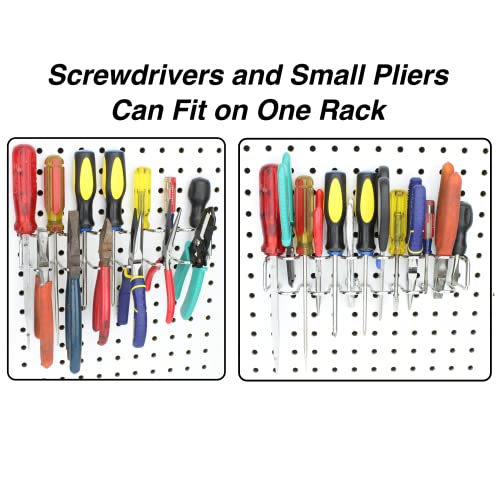 Pegboard Screwdriver Holder, 2-Pack - Hooks to Any Peg Board - Screwdriver and Pliers Rack Accessory Tool Organizer - Organization Accessory for Workbench, Garage, Tool Shed, Craft Room - size: 2 Pack