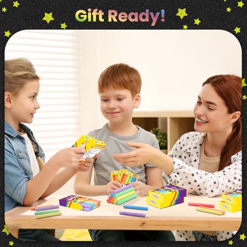 Officygnet 288 Counts Mini Chalk Set for Kids, Bulk Non-Toxic Chalkboard Chalk for Boys Girls 3+, Back to School Supplies, Goody Bag Fillers, Classroom Prizes Gifts, Easter Basket Stuffers (24 Boxes)
