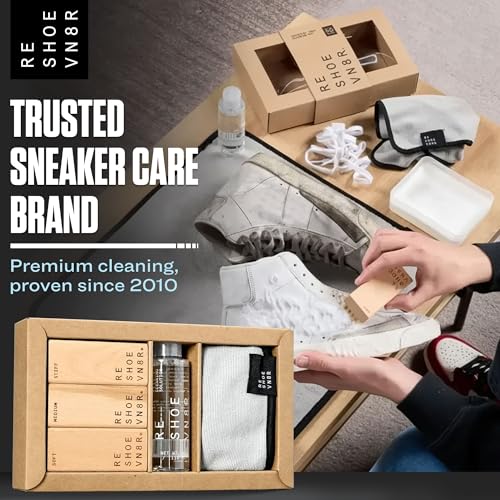 RESHOEVN8R Shoe Cleaner Kit - Sneakers, Mesh, Canvas, Suede, Knit, Leather | Cleaning kit solution for sneakers, mesh, canvas, suede, knit & leather shoes, complete cleaning set for every material