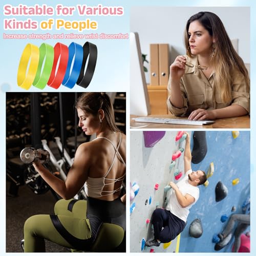 Finger Resistance Bands, Level Finger Grip Strengthener Grip Forearm Thumb Exerciser - color: Colorful