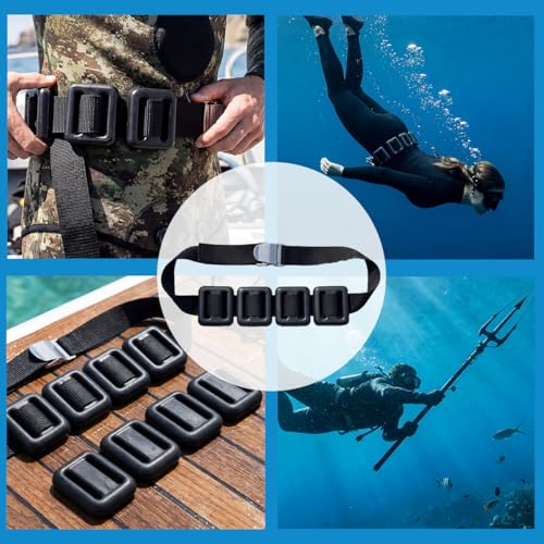 4 Pcs Scuba Weight Belt Set,Diving Weight Belt Coated Dive Weights with Nylon Belt - color: Black, size: 1.1 lb
