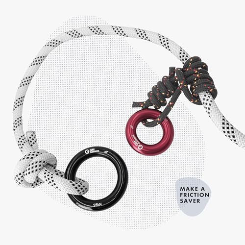 GM CLIMBING Rappel Ring 25kN for Rock Climbing Arborist Rescue Slackline Hammock - color: Small Red_2 Pack