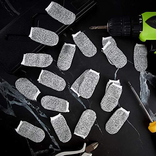 Honoson 60 Pcs Cut Resistant Finger Cots, Reusable Finger Guards, Durable Non Slip Thumb Protector Sleeve, Breathable Fingertip Covers for Kitchen Garden Sculpture Grinding Work (2.2 Inch)