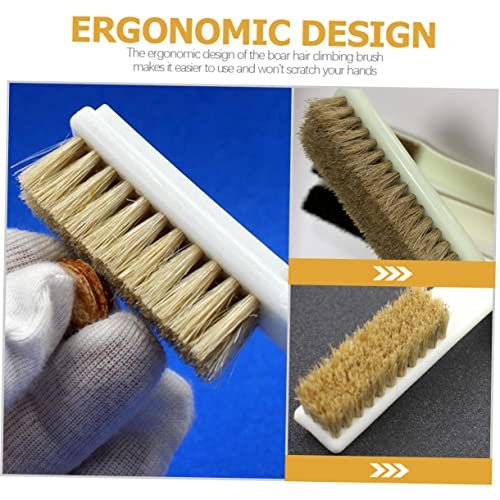 2Pcs Climbing Brush Set Thick Boar's Hair Bristles and Sturdy Handle for Rock Cleaning Bouldering and Chalk Removal Tool