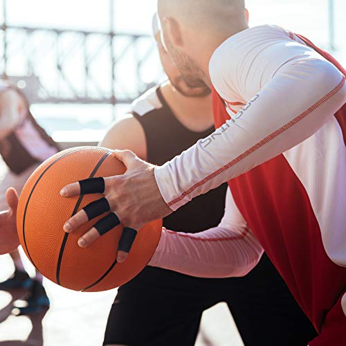 Civaner 12 Finger Sleeves for Arthritis Sports Breathable Elastic Finger Straps Joint Compression Protectors for Sport Relieve Painful Compression Pressure (Black)