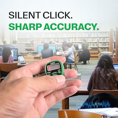 CINCY Clicker Counter with LED for Day & Night Use - Instant Reset, Accurate & Quiet, Long Battery Life - for People, Laps, Pitch, Golf, Baseball, Fish Counting, for Prayer, Everyday Prayer – 1 Pack - color: Green
