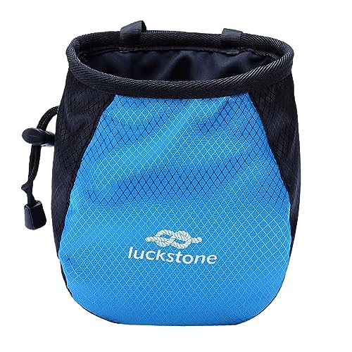 Climbing Chalk Bag Storage Pouch Adjustable Waist Belt Sock Gym Refillable Packaging for Rock Climbing Hunting Sports Bouldering Deadlifting - color: Blue
