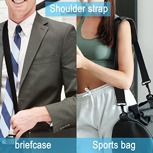 Shoulder Strap 56 Inch, Universal Adjustable Shoulder Belt Replacement Laptop Bag Shoulder Strap with Metal Hooks for Briefcase, Laptop Messenger Crossbody Bag, Luggage Duffel Camera, Black