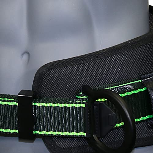 AFP Heavy-Duty 2 D-Ring Waist Body Belt w/Tongue Buckle Premium Stitching (OSHA/ANSI PPE) - color: Hivis & Black, size: Large-XLarge