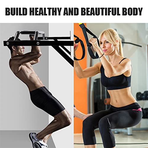 ptlsy Wall Mounted Pull Up Bar Multifunctional with Multi-grip Chin Up Bar Heavy Duty Dip Station for Home Gym Indoor Workout, Fitness Equipment, Dip Stand Supports to 440 Lbs - style: Multi Grip Style