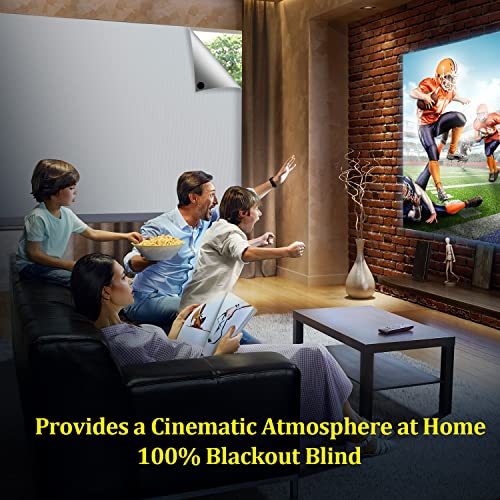 FADOTY 100% Blackout Curtains 2 Pack, 57"x 118" Black Out Window Cover | Blackout Window Film Shades Blinds, Cuttable, No Drill, Sun Heat Light Blocker for Bedroom, Nursery, Media Room, RV, White - color: White, size: 57"W x 118"H (Pack of 2)