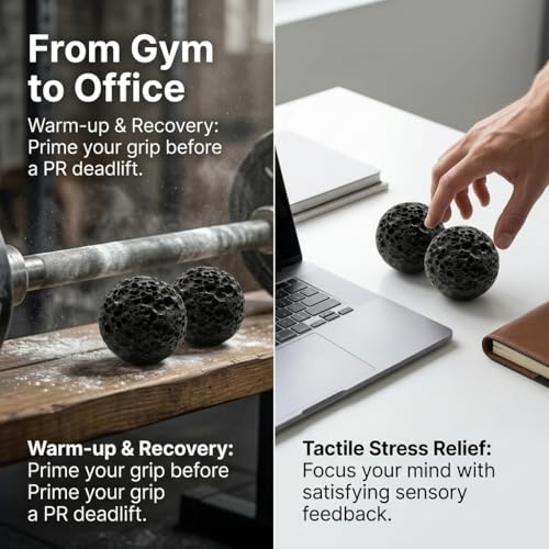 Callus Ball for Hand - Hand Grip Strengthener, Porous Moon Grip Ball Callus Rock Portable Rock-Solid Hands Trainer Anti-Sweat Skin Conditioning Tool for Deadlifts Bouldering