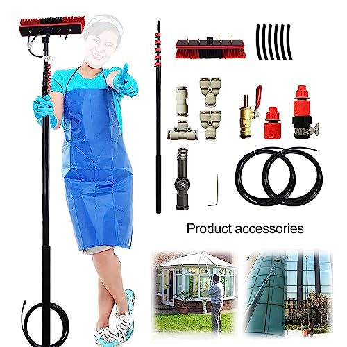 36FT/10.8m Water Fed Pole & Backpack/Window Cleaning Telescopic Brush/Extendable Window Washer Conservatory roof Cleaner Water fed Pole Photovoltaic Panel Cleaning - color: 35cm Brush Head, size: 36FT/10.8M