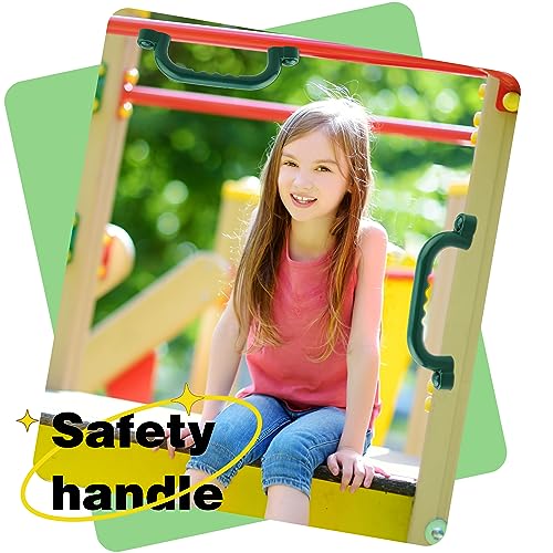 4 Pieces Kids Playground Safety Handles Playground Grab Handle Bars Playground Accessories Equipment for Kids Outdoor Playset Backyard Playhouse Tree House Jungle Gym (Green) - color: Green