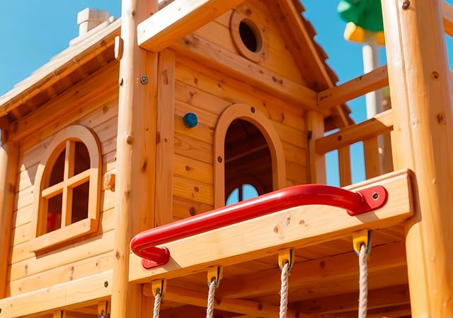 17 Inch Red Playground Handles Indoor Kids Monkey Bars Ladders 6Pcs | Heavy Duty Solid Metal, Vibrant Color Smooth Glossy Powder Coating, Comfy Secure Grips for Playset Swing Set Climbing Frame - color: Red - 6 Pack