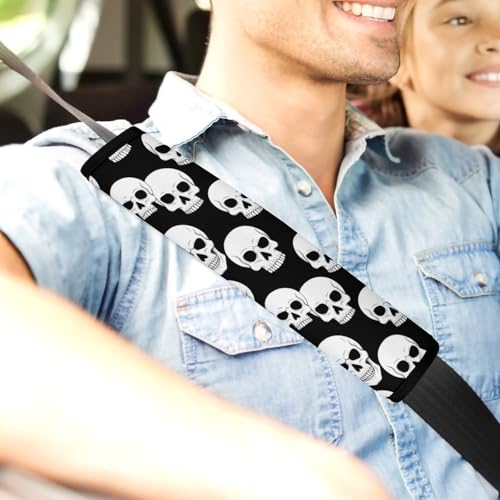 2 Pack Gothic Skull Car Seat Belt Pad Soft Padded Seat Belt Cushion for Child, Stroller Pushchair High Chair, Shock Absorption - color: Pattern 13