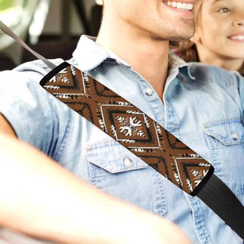 Universal Soft And Comfortable Car Seat Straps Shoulder Pads for Adult Use, Stroller Pushchair High Chair, 2PCS Bohemian Ethnic Mexican Geometric Rustic Western Southwestern Aztec Harness Pads Strap - color: Pattern 683