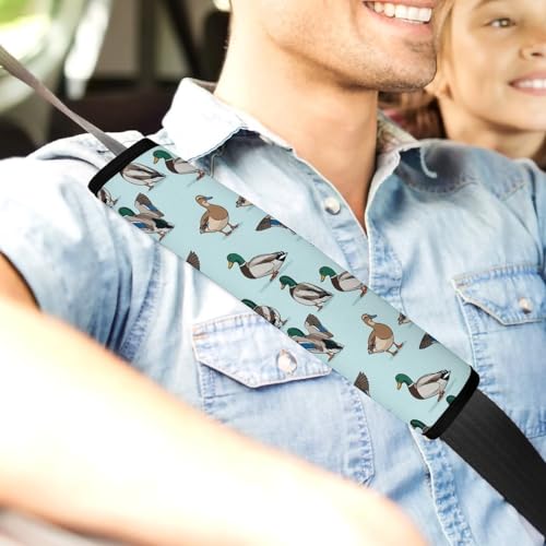 2 Pack Breathable Car Seat Straps Shoulder Pads for Adults and Children, All Vehicles, Cute Mallard Duck Harness Pads Strap, Pressure Relief - color: Pattern 1028